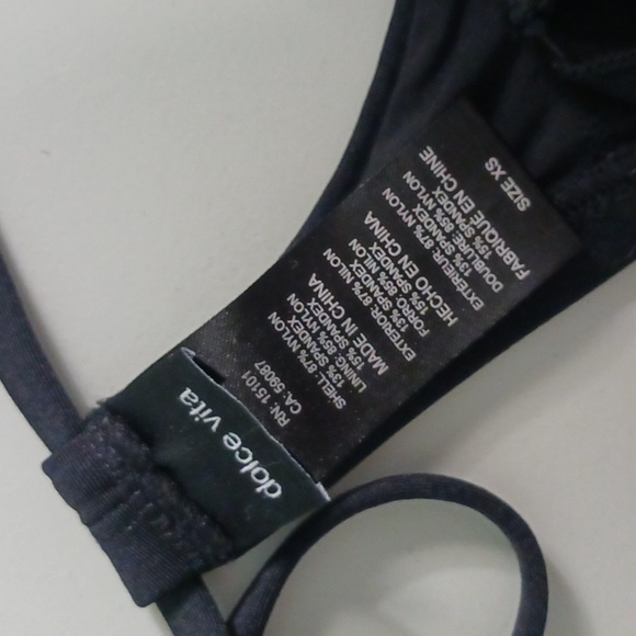 Dolce Vita Women's Solid Macrame High Neck Bikini Top - Picture 3 of 3